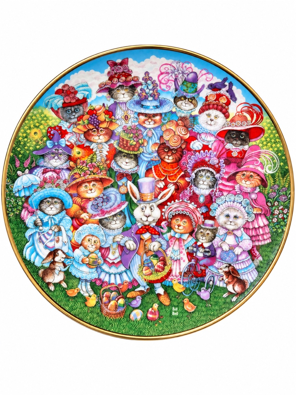 Bill Bell Easter Purrade Franklin Mint Limited Edition Cat Collector Plate